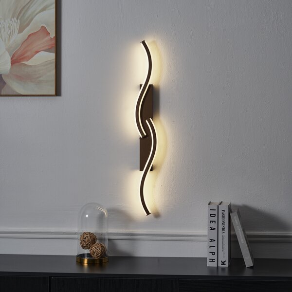 Designová nástěnná lampa tmavě bronzová s 3-stupňovým stmíváním 2-světelná - Bummy