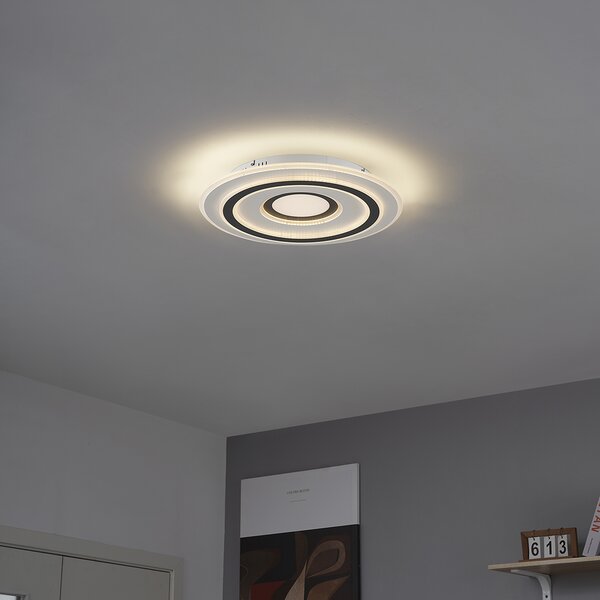 Designové stropní svítidlo bílé s tmavě šedými kulatými prvky vč. LED stmívatelné - Taylor