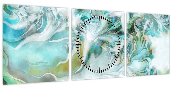 Obraz - Malba abstraktních vzorů (s hodinami) (90x30 cm)