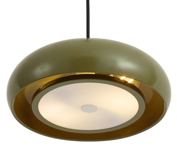 Retro závěsná lampa zelená s kovovým stínidlem 2-světelné - Macaron