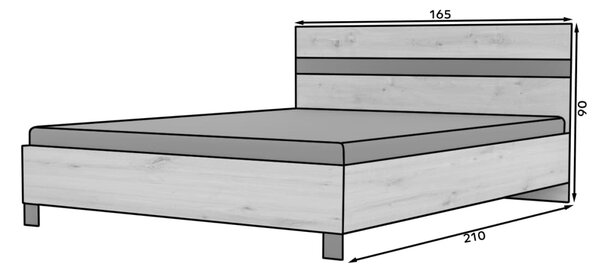 Manželská postel Malen 160 cm - Artisan