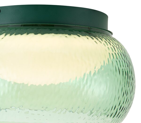Art Deco Stropní svítidlo zelené se sklem vč. LED 3-krokové stmívatelné - Thimble