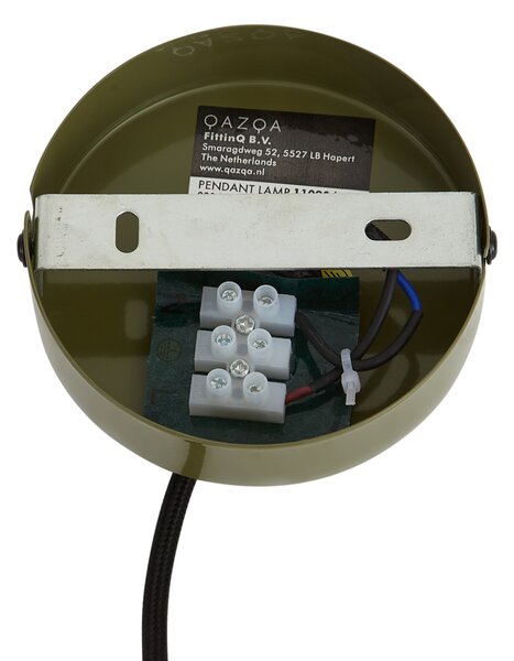 Retro závěsná lampa zelená s kovovým stínidlem 2-světelné - Macaron