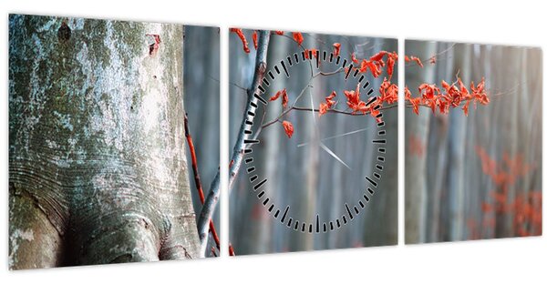 Obraz - Podzim (s hodinami) (90x30 cm)