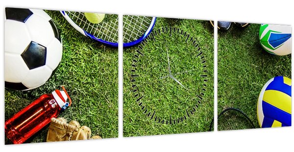 Obraz - Sport (s hodinami) (90x30 cm)