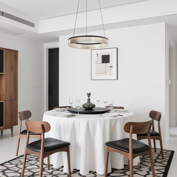 Moderní závěsné svítidlo černé 59cm vč. LED 3-krokové stmívatelné - Anello Chandelier