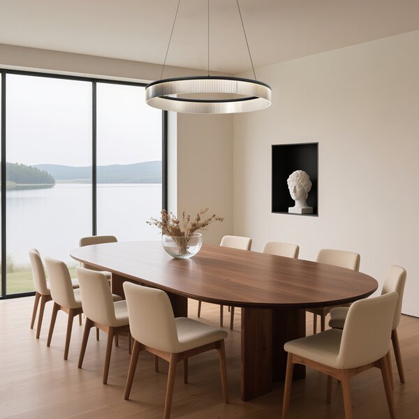 Moderní závěsné svítidlo černé 78 cm vč. LED s 3-stupňovým stmíváním - Anello Chandelier