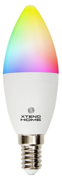 Xtend Home smart LED žárovka, E14, RGB+W, 4.8W, 450lm, barevná, stmívatelná, WiFi, Tuya XTH-LED-E1448T