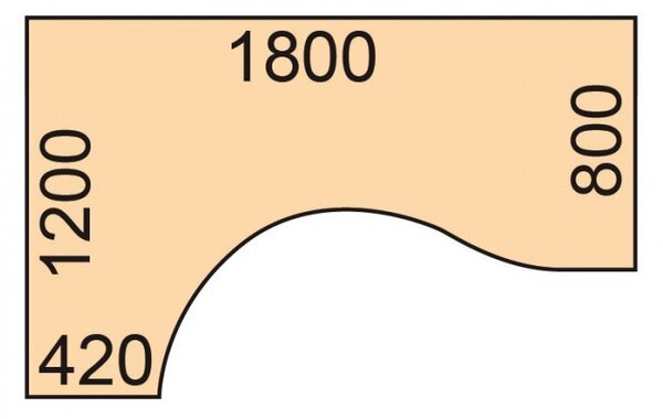 Ergonomický kancelářský psací stůl PRIMO WOOD, 180x120 cm, levý, třešeň