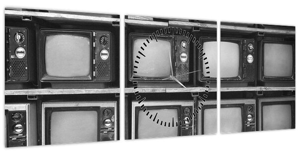 Obraz - Retro televize (s hodinami) (90x30 cm)