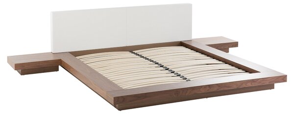 LED postel ZEN 160 x 200 cm Hnědý jasan