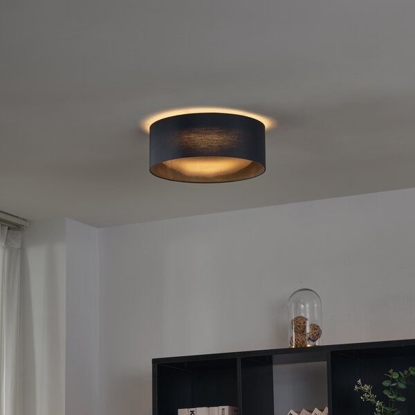 Moderní stropní svítidlo černé transparentní 40 cm vč. LED 3-stupňové stmívatelné - Sue