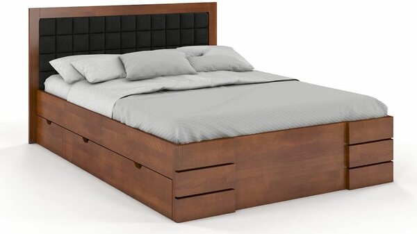 Buková zvýšená postel Gotland Drawers 180x200 s úložným prostorem