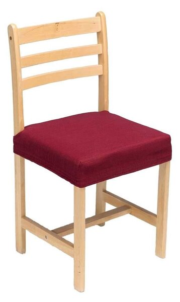 Pružný jednobarevný potah na židli nebo sedák bordó sedák
