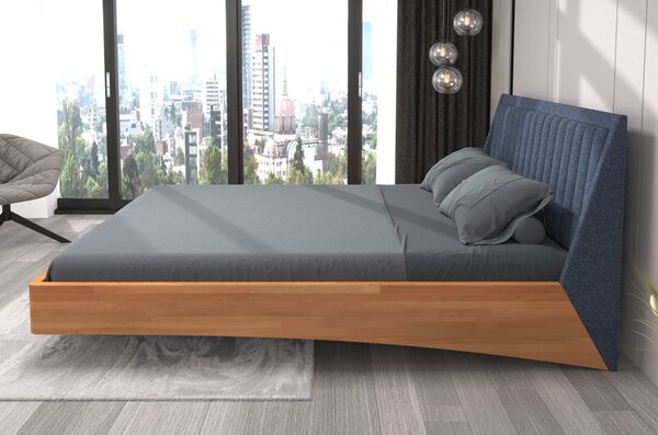 Levitující postel Ulf 160x200 cm - masiv buk 4 cm 160x200, Odstín moření: Buk přírodní, Čalounění: Solid 79
