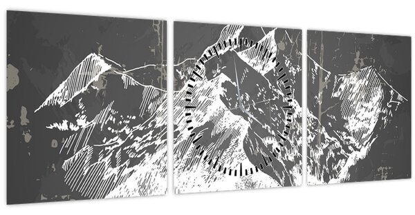 Obraz - Ilustrace hor (s hodinami) (90x30 cm)