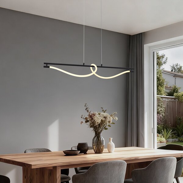 Moderní závěsné svítidlo černé vč. LED s 3-stupňovým stmíváním - Twirl
