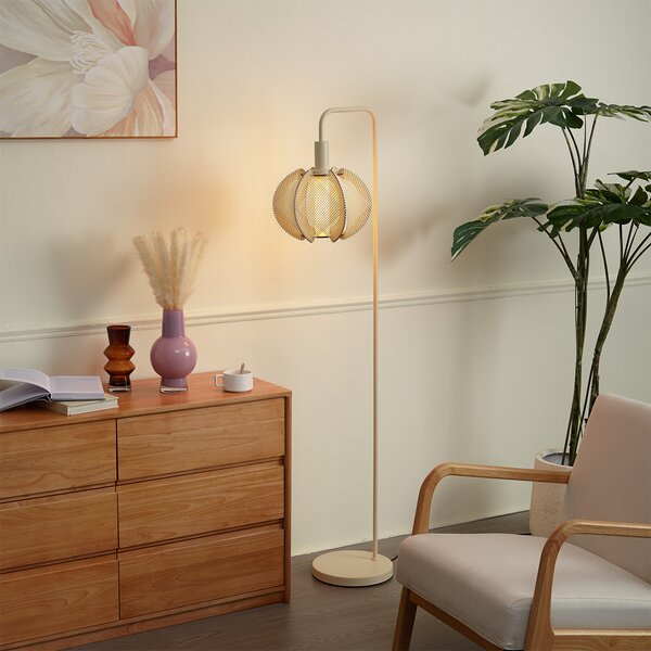Japandi stojací lampa béžová se stínidlem - Gertie