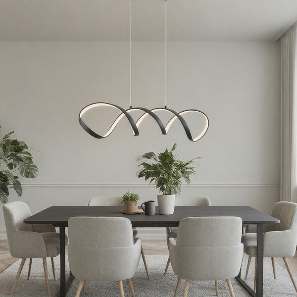 Designové závěsné svítidlo černé 100 cm vč. LED 3-stupňové stmívatelné - Wokkel