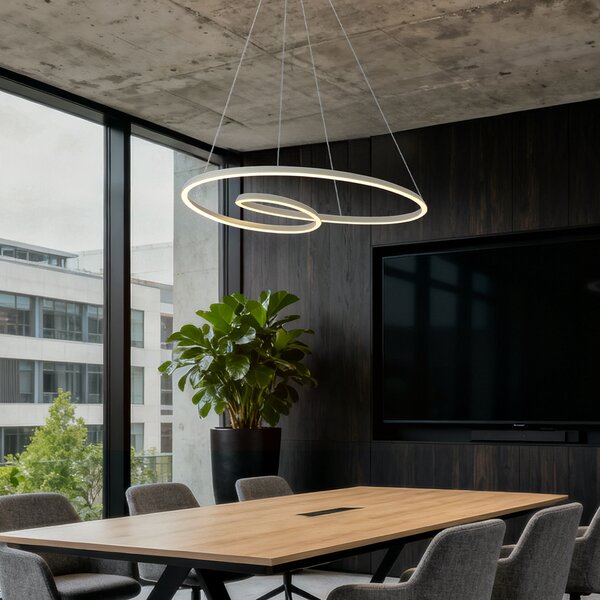 Skandinávské závěsné svítidlo béžové 110 cm vč. LED s 3-stupňovým stmíváním - Circuit