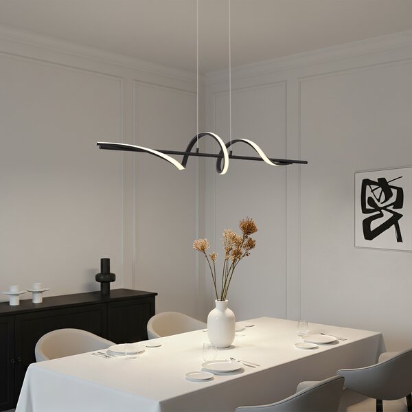 Designové závěsné svítidlo černé 110 cm vč. LED 3-krokové stmívatelné - Wokkel