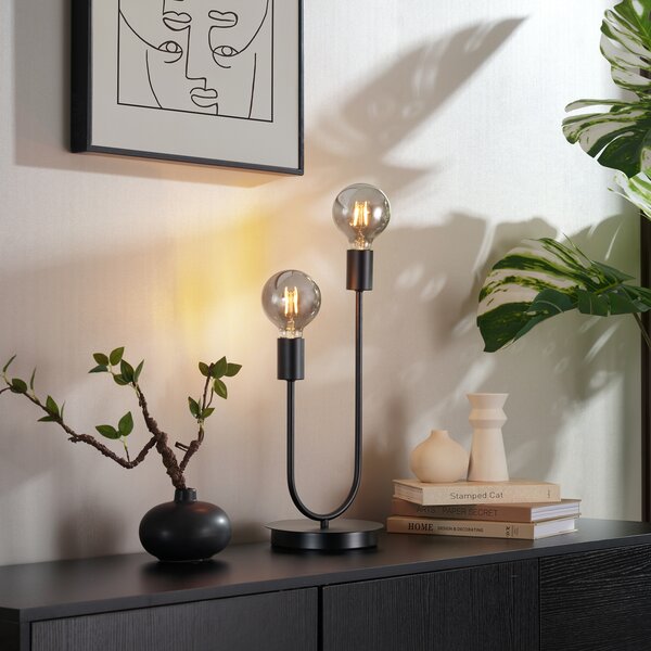 Stolní lampa Art Deco černá 2-světla - Tuning