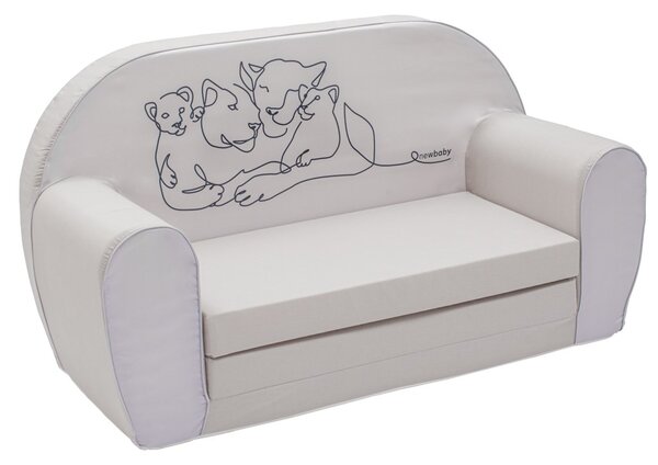 Dětská rozkládací pohovka New Baby Lion Family light grey