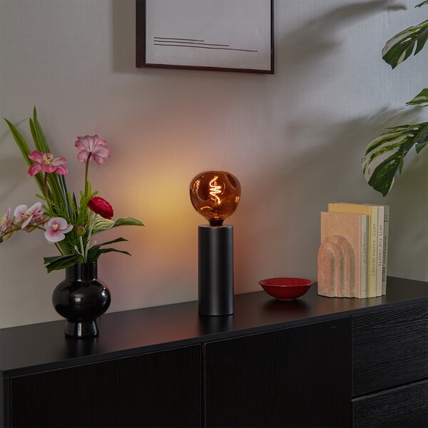 Moderní stolní lampa černá 24 cm - Cylinder