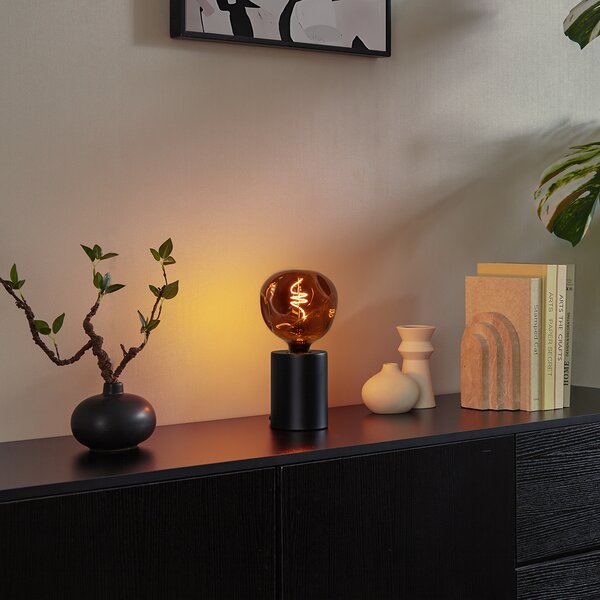 Moderní stolní lampa černá 13 cm - Cylinder