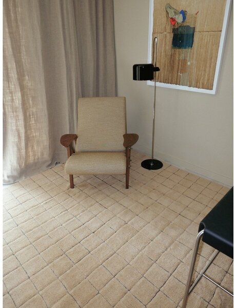 Ručně tkaný vlněný běhoun jantarový 80x230 cm Mosaic Amber – Lorena Canals