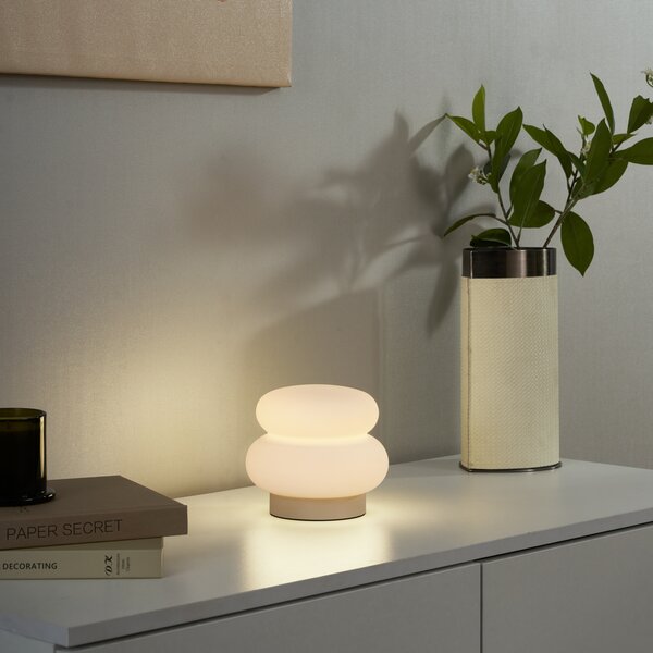 Japandi stolní lampa béžová s opálovým sklem 15 cm - Kumo