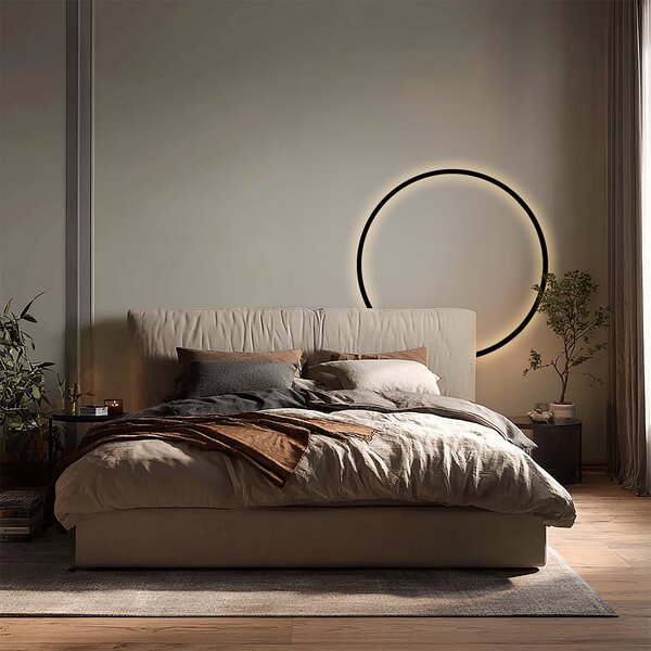 Designová nástěnná lampa černá 67cm vč. LED 3-krokové stmívání - Anello