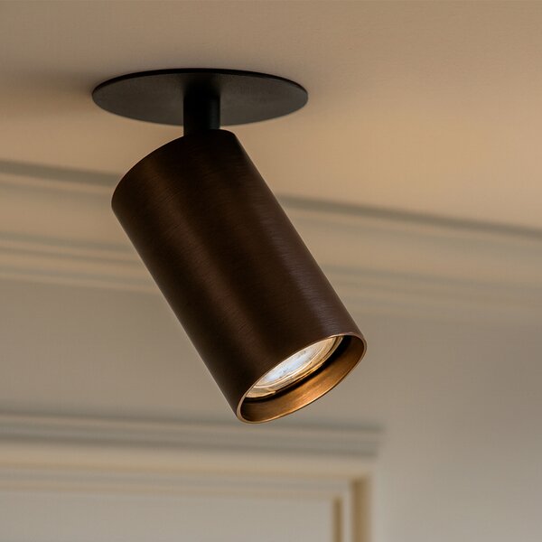 Moderní zapuštěné bodové svítidlo tmavě bronzové GU10 50 mm - Chels