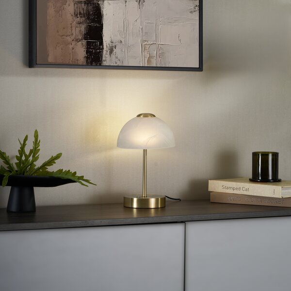 Designová stolní lampa zlatá s opálovým sklem vč. LED stmívatelná - Joya