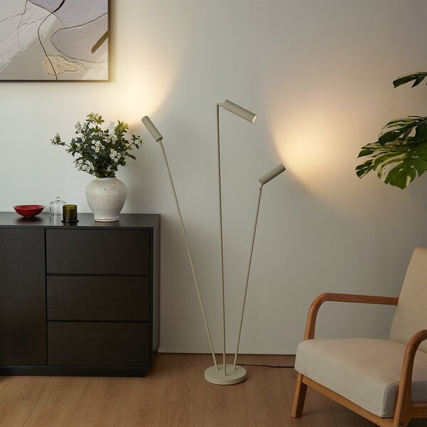 Moderní stojací lampa béžová 3-světla GU10 35mm - Thomas