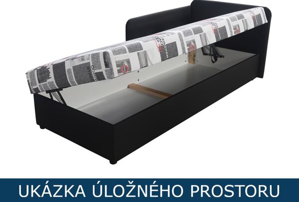 Válenda s úložným prostorem Mat - černá/London Varianta: Pravá