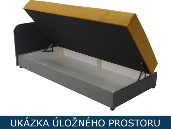 Válenda s úložným prostorem Pat - žlutá/šedá Varianta: Pravá