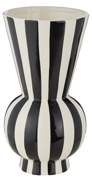 LYDIA Váza pruhy 30 cm - černá/bílá