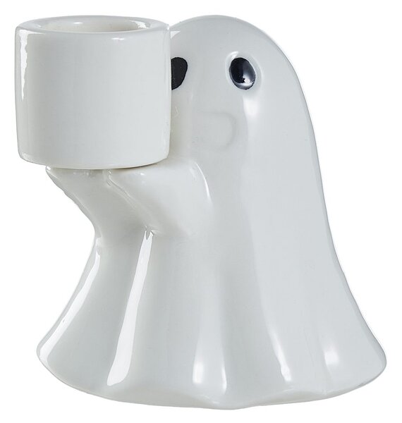 HALLOWEEN Svícen na dlouhou svíčku duch - bílá