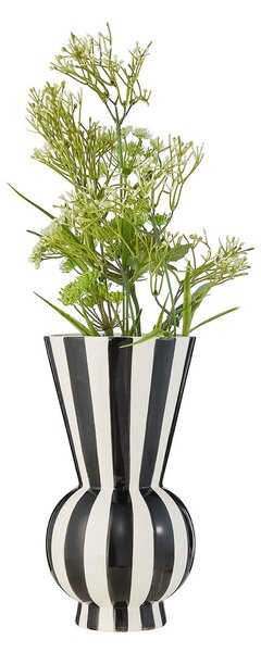 LYDIA Váza pruhy 30 cm - černá/bílá