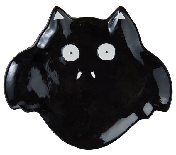 HALLOWEEN Dekorační talíř netopýr 26 cm - černá