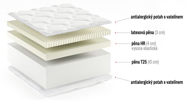 Matrace Alpino - výška 18 cm 160x200, Výška matrace: 18 cm