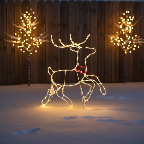 Vánoční stojací lampa Jelen 50 cm vč. LED s časovačem IP44 - Pax
