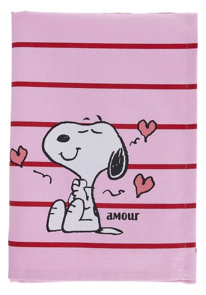PEANUTS Utěrka "Amour" - růžová/červená