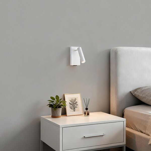 Moderní nástěnná lampa bílá nastavitelná s USB-C - Croft