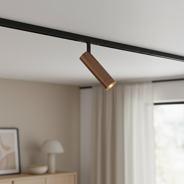 Moderní tmavě bronzový reflektor pro 1fázový kolejnicový systém GU10 35mm - Slimline Uzzy