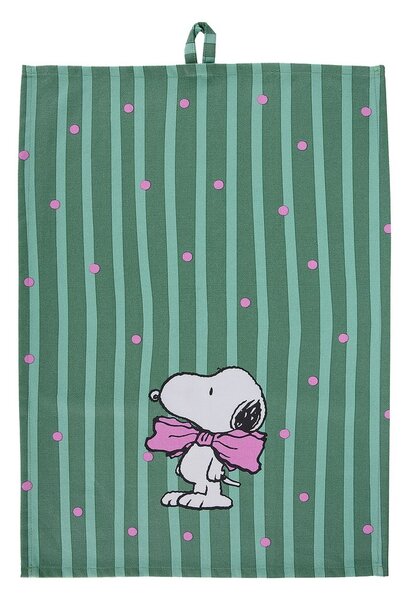 PEANUTS Utěrka Snoopy s motýlkem - zelená
