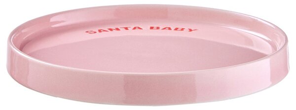 GOOD VIBES Talíř "Santa Baby" 15 cm - růžová