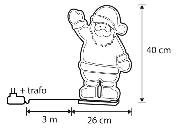 Vánoční stolní lampa Santa Claus vč. LED s časovačem - Infinidade