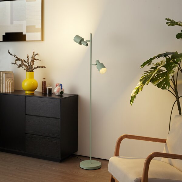 Moderní stojací lampa zelená 2-světla - Stijn